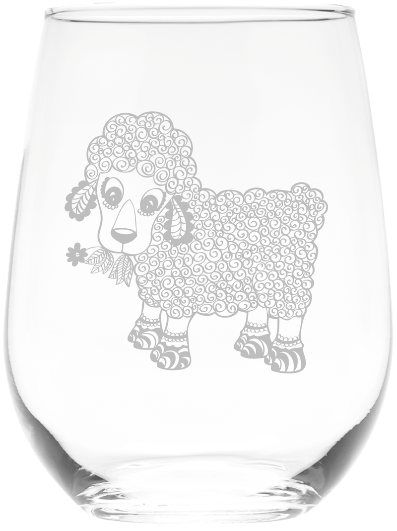 Lamb Stemless Wine Glass, 17 oz. - Lamb Themed Gift for Men and Women