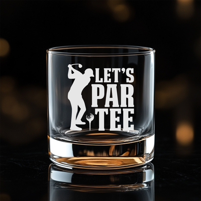 Let's Par Tee Golf  Whiskey Rocks Glass - Golf Themed Gift for Men and Women - 11 oz.