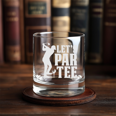 Let's Par Tee Golf  Whiskey Rocks Glass - Golf Themed Gift for Men and Women - 11 oz.