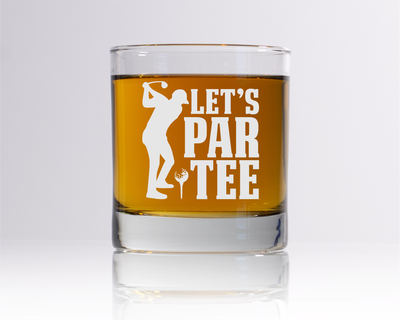 Let's Par Tee Golf  Whiskey Rocks Glass - Golf Themed Gift for Men and Women - 11 oz.