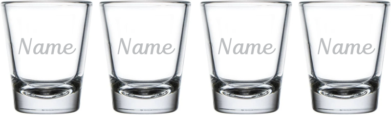 Custom Names Shot Glass Set 1.75 oz. - Personalized Gift for Women and Men - 4 Pieces