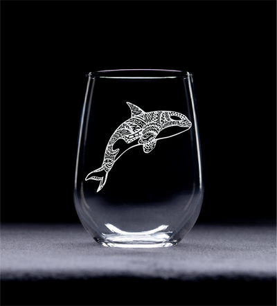 Orca Whale Stemless Wine Glass, 17 oz. - 1 Piece – Orca Whale Themed Gift for Men and Women