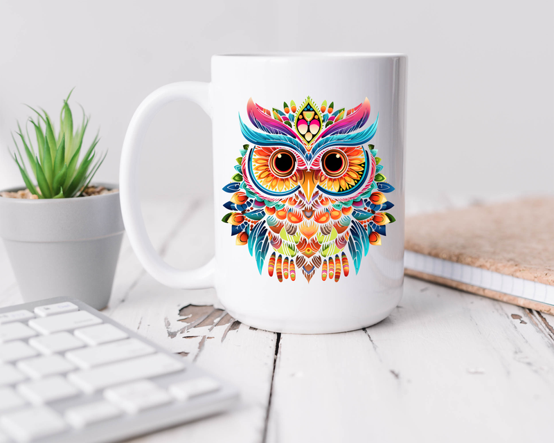 Owl Adorable 15 oz Ceramic Coffee Mug - Owl Gifts for Men and Women (Style O1)