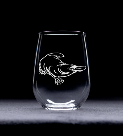Platypus Stemless Wine Glass - Platypus Themed Gift for Women and Men - 17 oz.