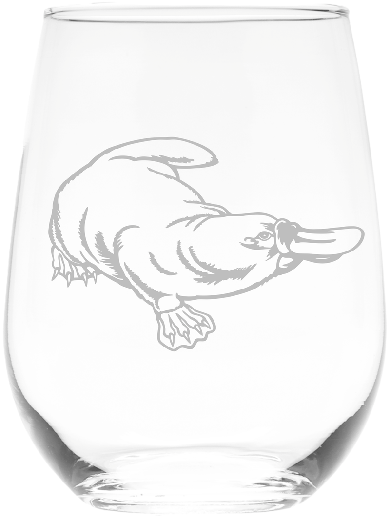 Platypus Stemless Wine Glass - Platypus Themed Gift for Women and Men - 17 oz.