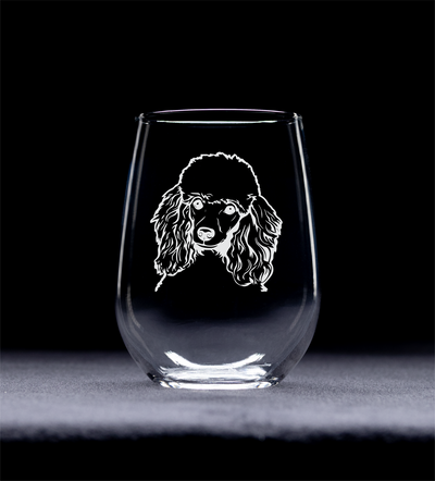 Poodle Themed, Dog Stemless Wine Glass - Dog Lover Gift for Men and Women - 17 oz.  (Style P3)