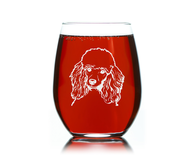 Poodle Themed, Dog Stemless Wine Glass - Dog Lover Gift for Men and Women - 17 oz.  (Style P3)