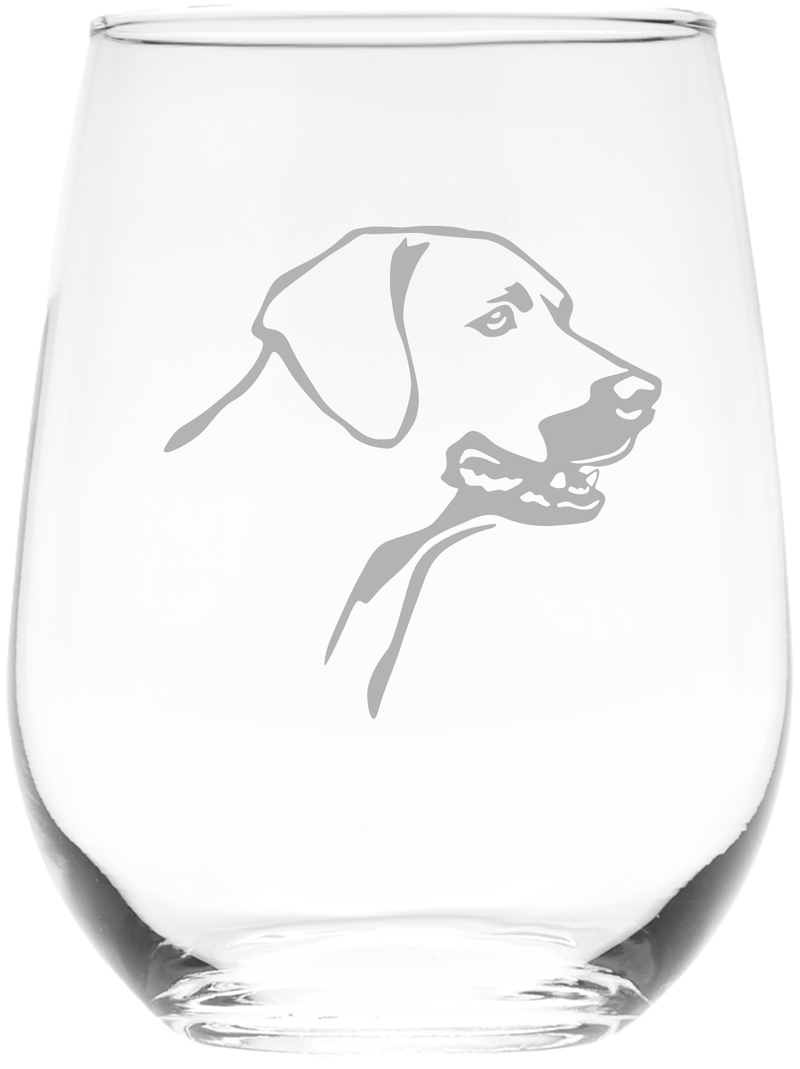 Rhodesian Ridgeback Themed, Dog Stemless Wine Glass - Dog Lover Gift for Women and Men  17 oz. (Style R1)