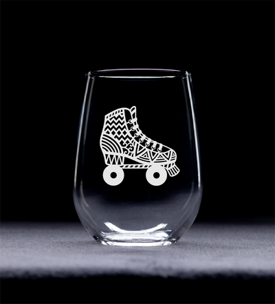 Roller Skate Stemless Wine Glass Roller Skate Themed Gift for Men and Women - 17 oz.