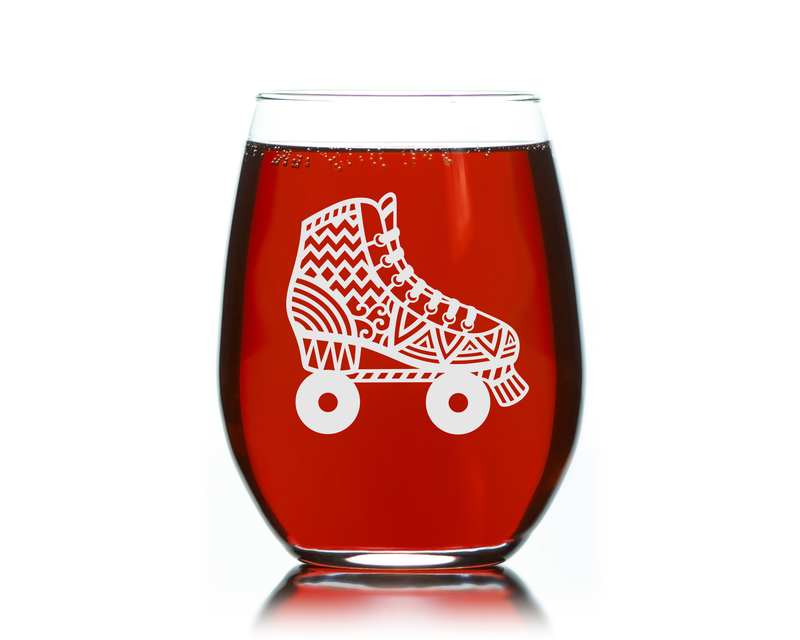 Roller Skate Stemless Wine Glass Roller Skate Themed Gift for Men and Women - 17 oz.