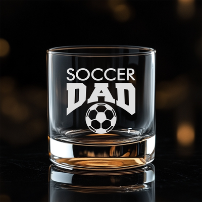Soccer Dad Whiskey Rocks Glass - Soccer Dad Themed Gift for Men - 11 oz.