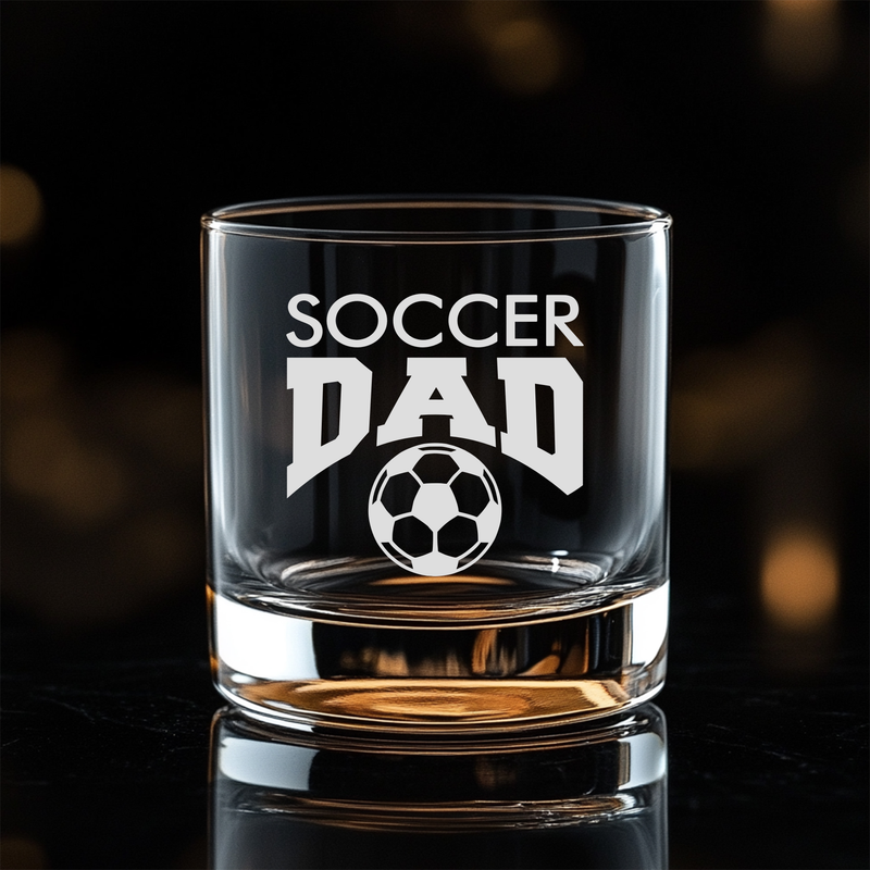 Soccer Dad Whiskey Rocks Glass - Soccer Dad Themed Gift for Men - 11 oz.