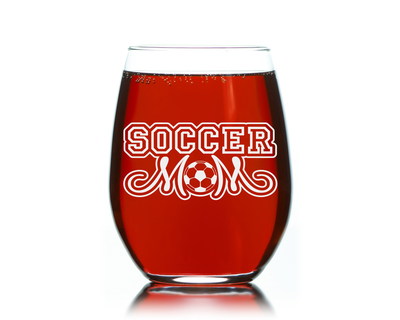 Soccer Mom Stemless Wine glass, 17 oz. - Soccer Mom Themed Gift for Women
