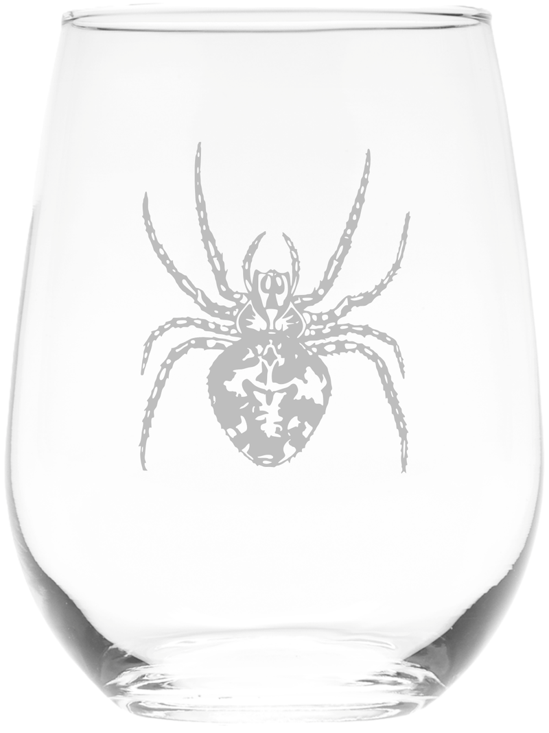 Spider Stemless Wine Glass - Spider Themed Gifts for Men and Women - 17 oz. (Style S1)