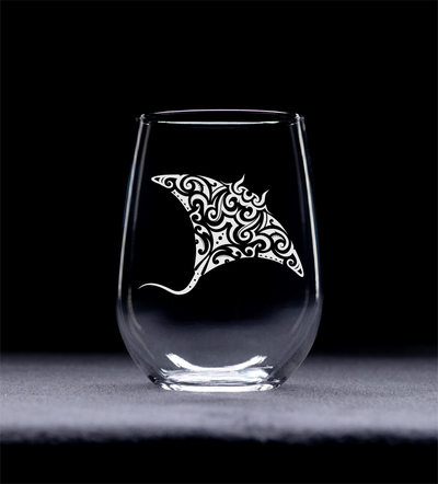 Stingray Stemless Wine Glass - Stingray Themed Gift for Men and Women -  17 oz.