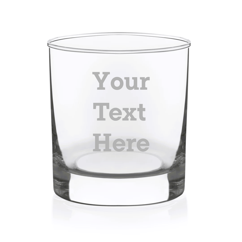 Custom Text 11 oz. Whiskey Rocks Glass - Personalized Gift for Women and Men