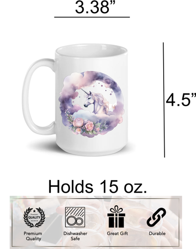 Unicorn Coffee Mug - 15oz Ceramic Cup,  Unique Design, Perfect Gift for Women, Men, Friends