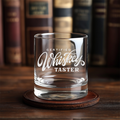 Certified Whiskey Taster Whiskey Rocks Glass - Gift for Men and Women -  11 oz.