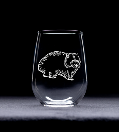 Wombat Stemless Wine Glass - Wombat Themed Gift for Women and Men -  17 oz.