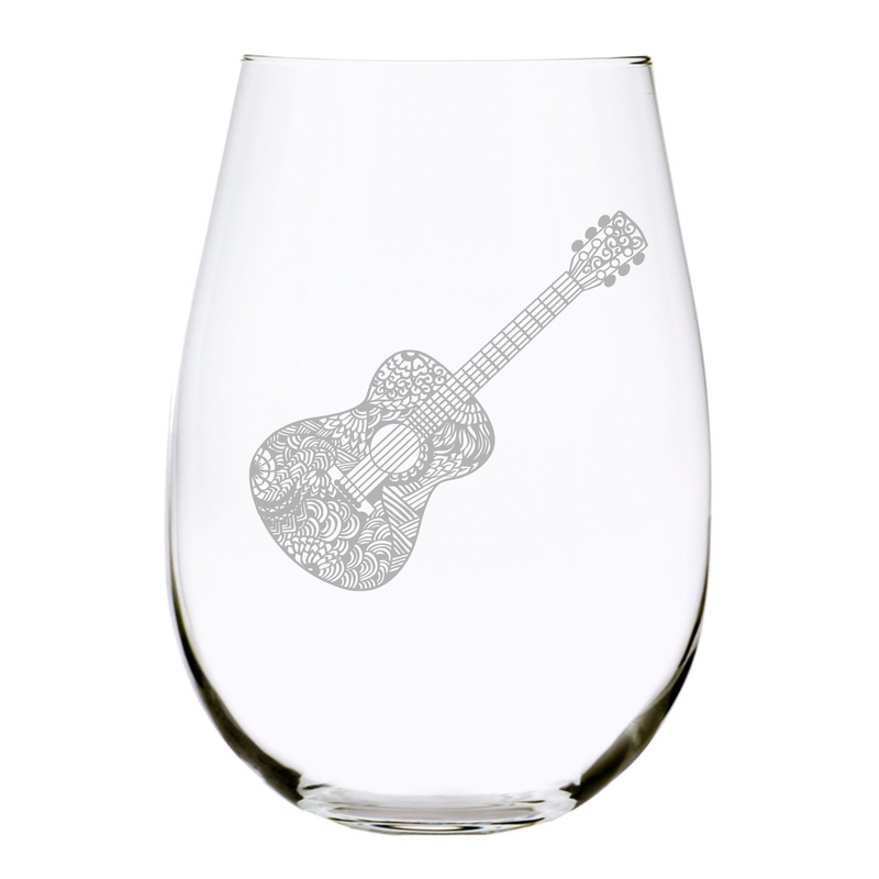 Guitar(G1) stemless wine glass, 17 oz