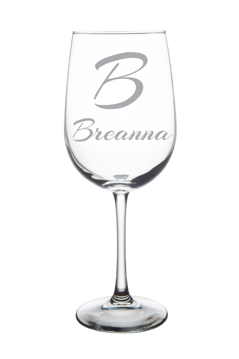 Monogrammed Initial Wine Glass(A1)