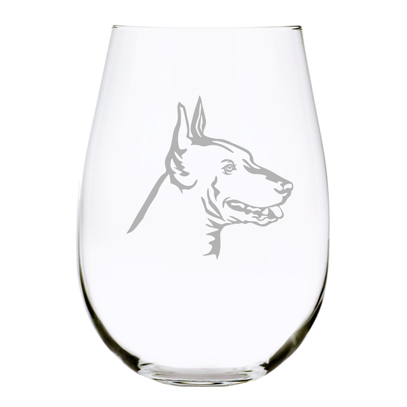 Xoloitzcuintli themed, dog stemless wine glass, 17 oz.