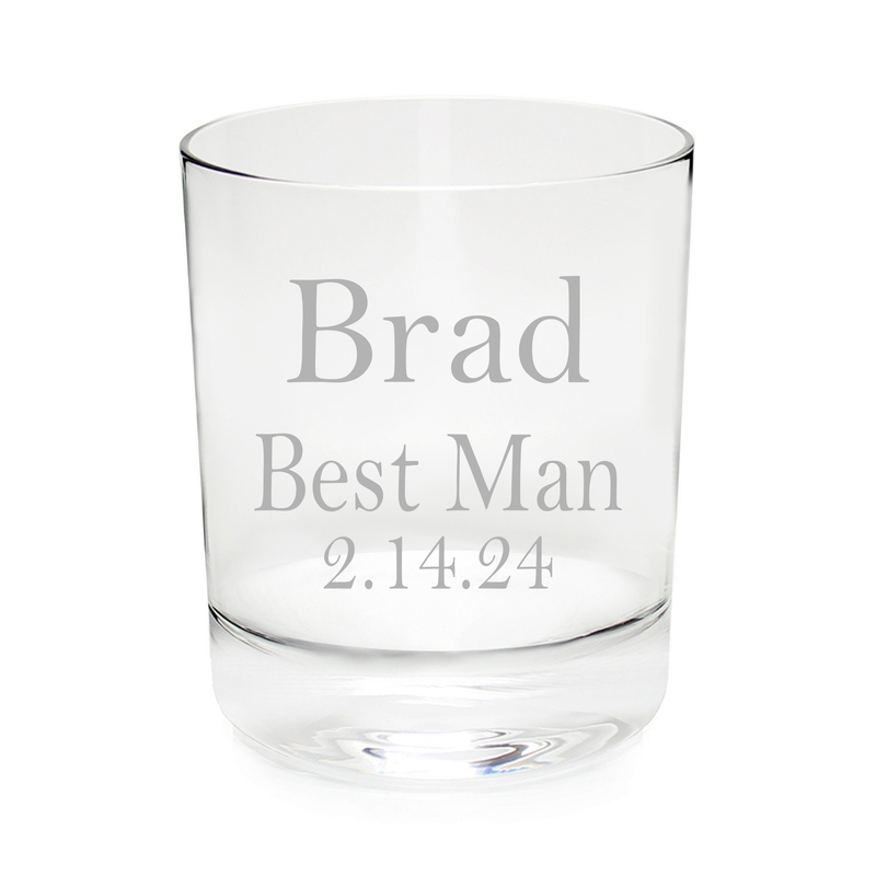Personalized Groomsmen Gifts, Best Man Gift, or Grooms Glass, Whiskey Glass, choose your font