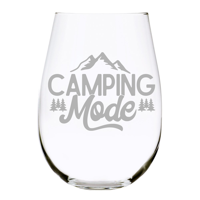 Camping Mode stemless wine glass, 17 oz.