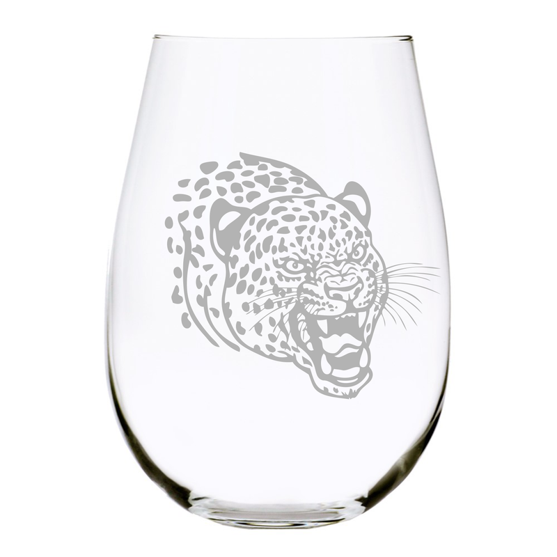 Cheetah  stemless wine glass, 17 oz.