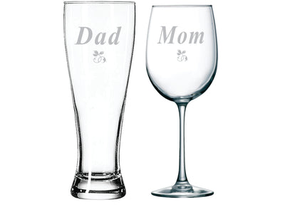 Custom Engraved Drinking Glasses for Parents & Grandparents