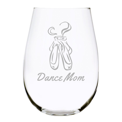 Dance Mom 17 oz. Stemless Wine Glass, Lead Free Crystal