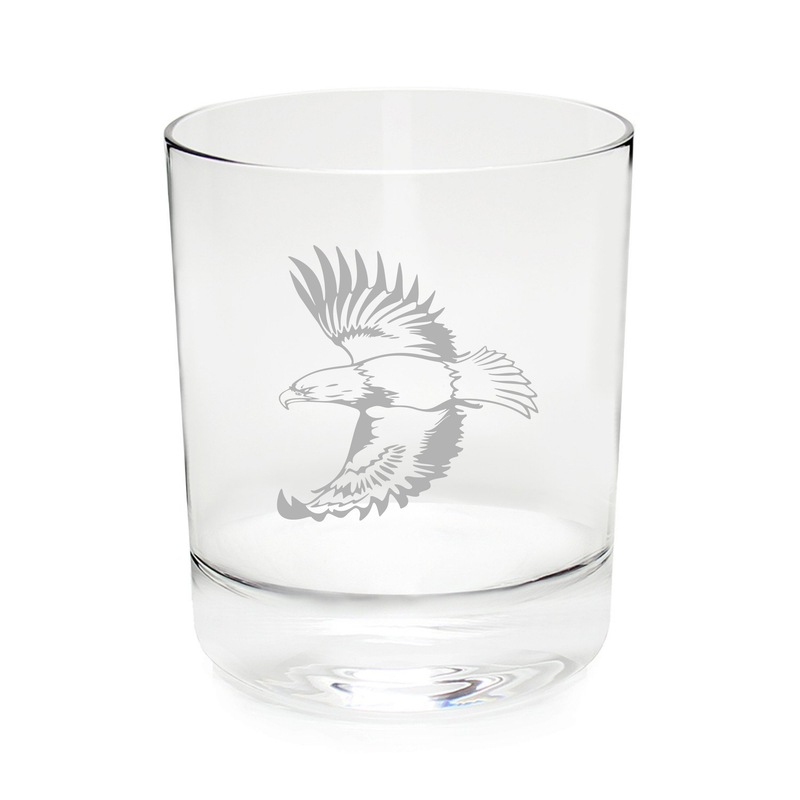 Eagle 11 oz. whiskey rocks glass, permanently etched