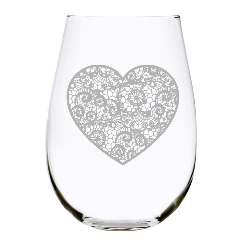 Heart (H2) stemless wine glass, 17 oz.