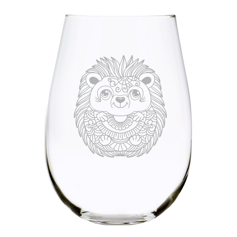 Hedgehog stemless wine glass, 17 oz.