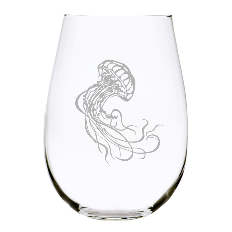 Jellyfish stemless wine glass, 17 oz.