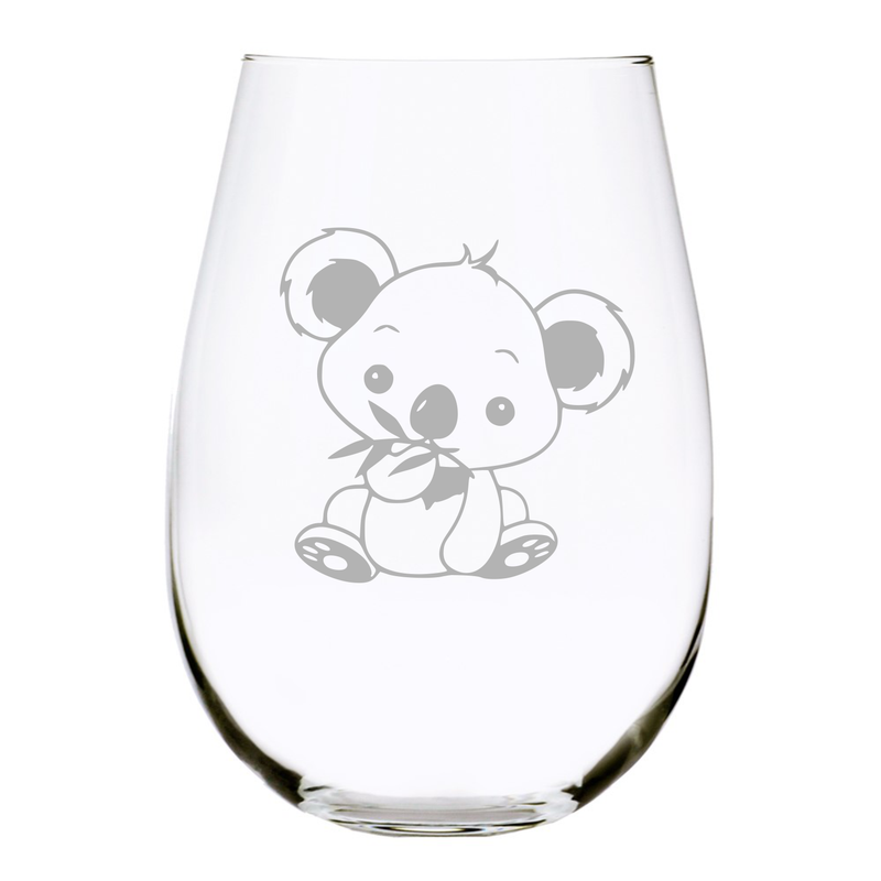 Koala stemless wine glass, 17 oz.
