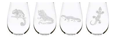 Lizard stemless wine glass (set of 4), 17 oz. Lead Free Crystal