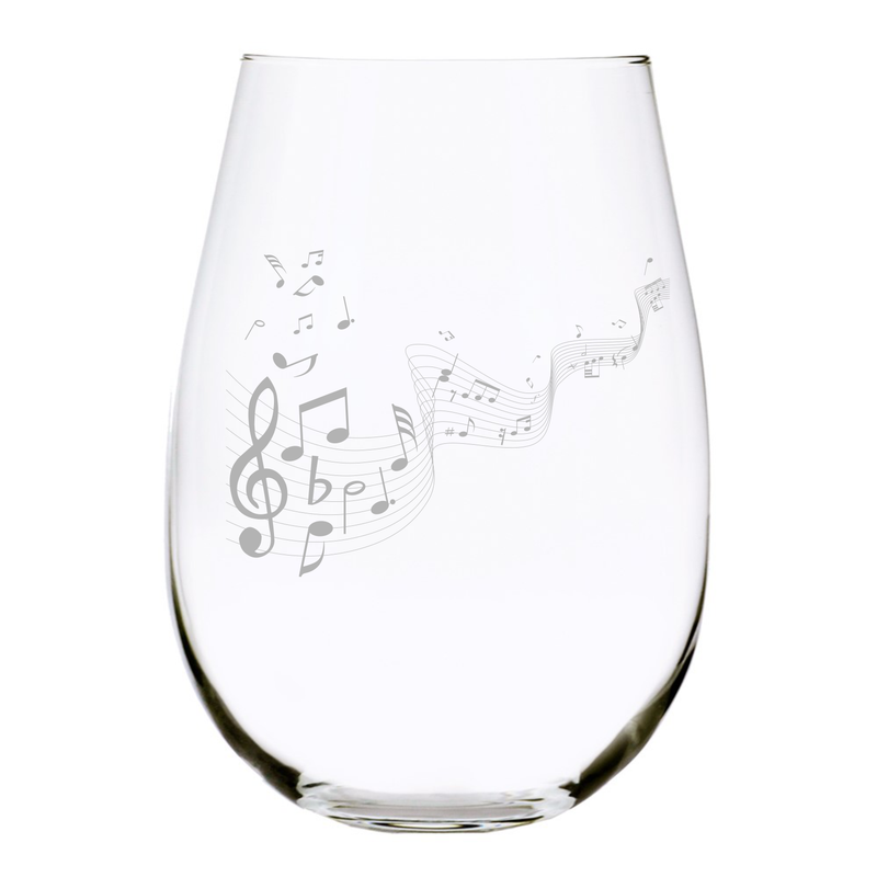 Musical Notes (MN2) stemless wine glass, 17 oz.