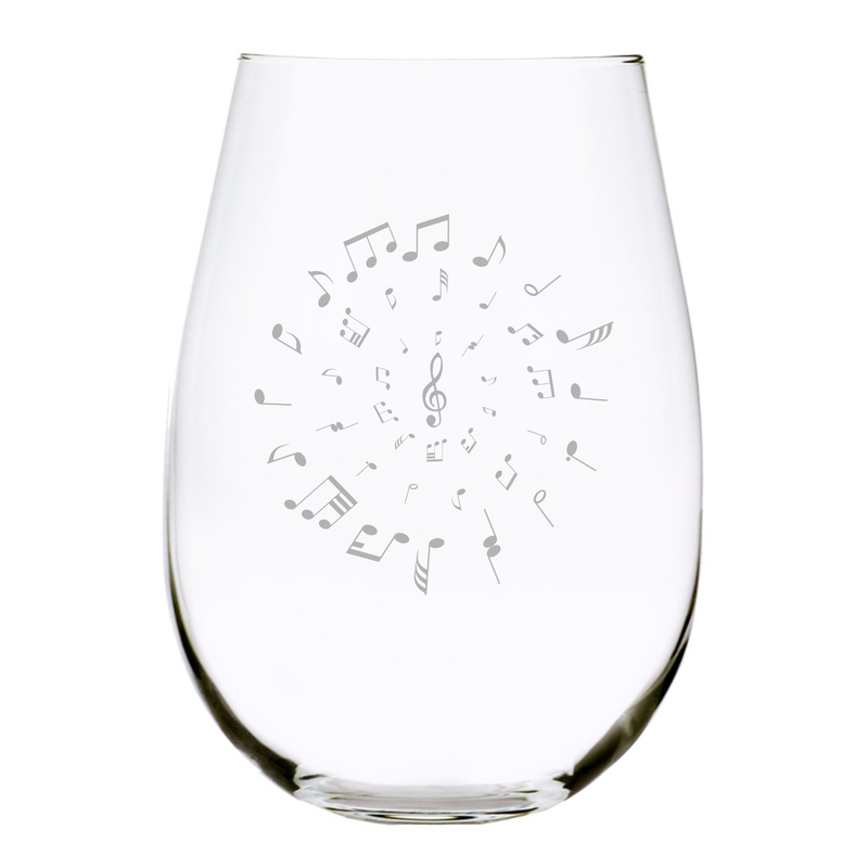 Musical Notes (MN3) stemless wine glass, 17 oz.