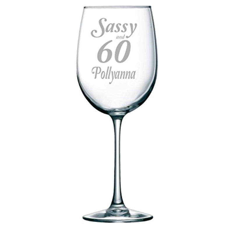 Sassy and 60 Etched Wine Glass with Name