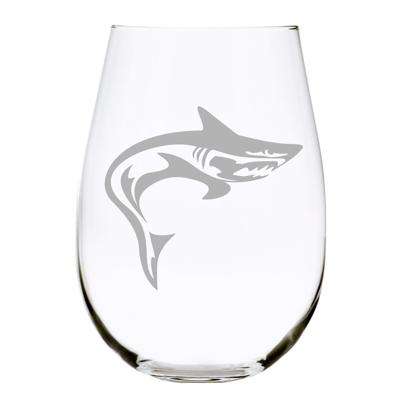 Shark stemless wine glass, 17 oz.
