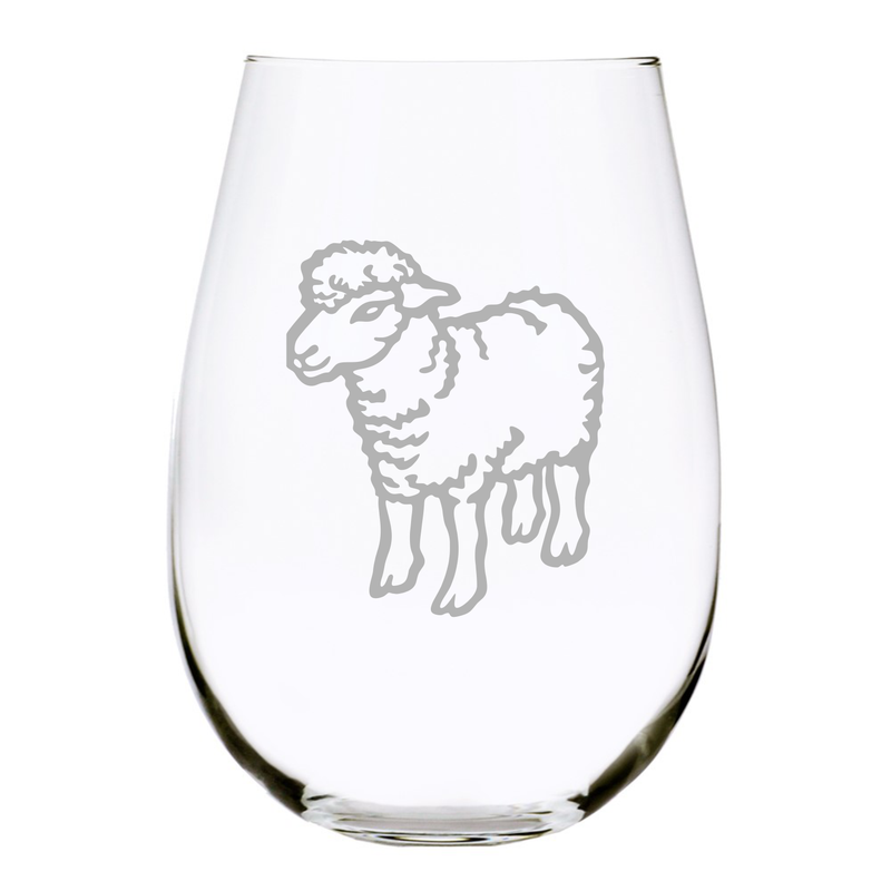 Sheep stemless wine glass, 17 oz.