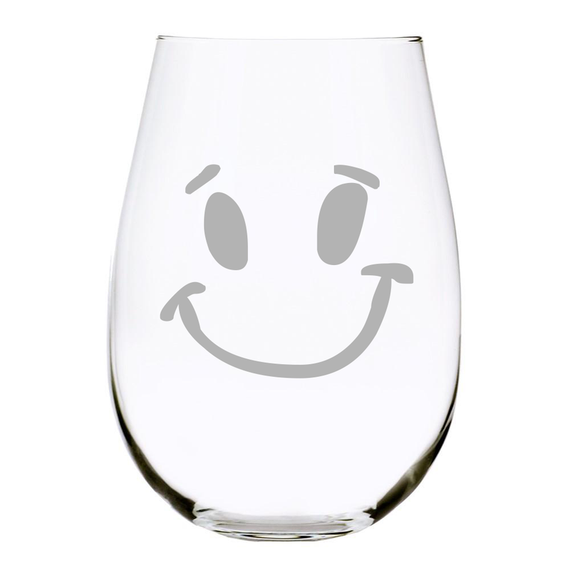 Smile 17 oz. Stemless Wine Glass, Lead Free Crystal