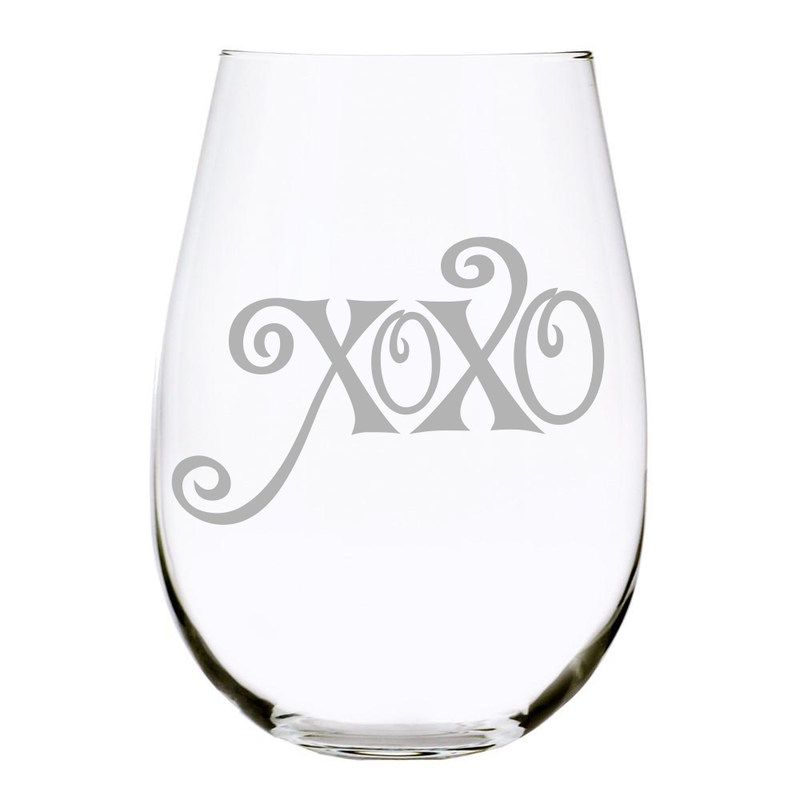 XOXO 17 oz. Stemless Wine Glass, Lead Free Crystal
