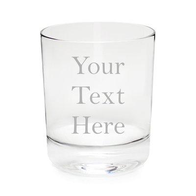 Custom Etched 11 oz Whiskey/Rocks Glass, you choose your text and font